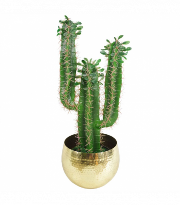 Leaf Large Metal Planter 22 x 18cm Hammered Brass Gold Colour - Straight Edge