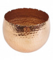 Leaf Large Metal Planter 22 x 17cm Hammered Copper Plated - Curvy Edge