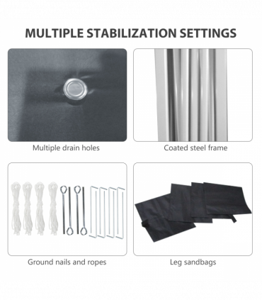 3 x 3 (M) Pop Up Gazebo Event Shelter with 2 Sidewalls, Weight Bags, Dark Grey