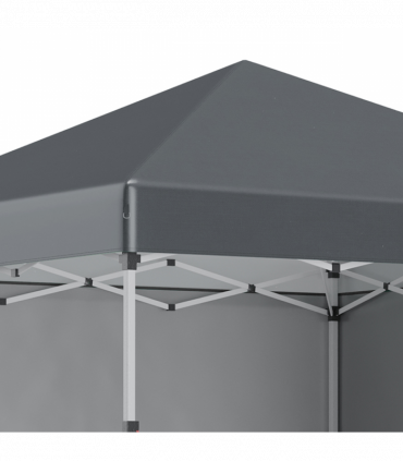 3 x 3 (M) Pop Up Gazebo Event Shelter with 2 Sidewalls, Weight Bags, Dark Grey