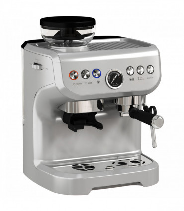HOMCOM Espresso Machine, Bean Grinder & Steam Wand, 15 Bar Pressure, Silver.