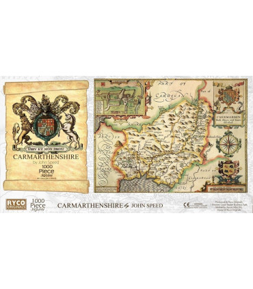Carmarthenshire Historical Map 1000 Piece Jigsaw Puzzle (1610)
