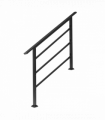 [Same Code：04286986]Handrails for Outdoor Steps, Wrought Iron Handrail Fits 1 to 4 Steps, Transitional Handrail with Installation Kit, Black