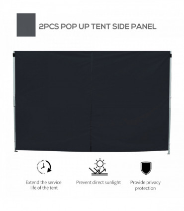 3m Gazebo Exchangeable Side Panels Wall-Black