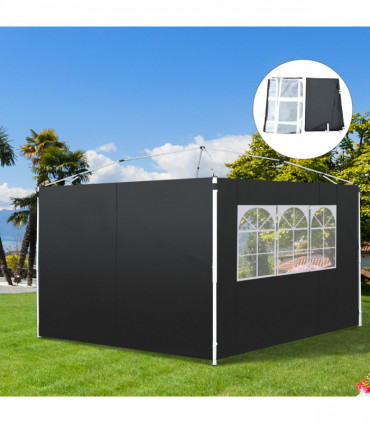 3m Gazebo Exchangeable Side Panels Wall-Black