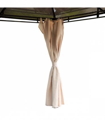 3.6x3(m) Hardtop Gazebo Garden Pavilion w/ Polycarbonate Roof, Brown Outsunny