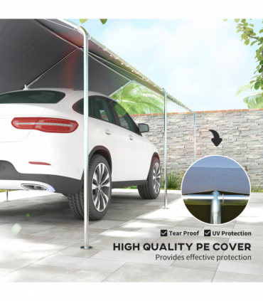 3m x 6m Heavy Duty Galvanized Steel Frame Canopy Vehicle Shelter Grey