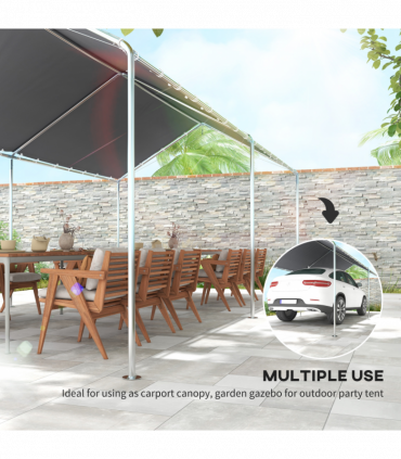 3m x 6m Heavy Duty Galvanized Steel Frame Canopy Vehicle Shelter Grey