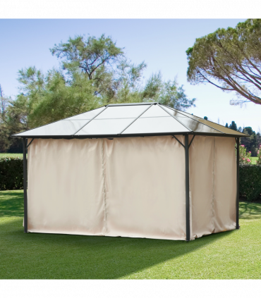Gazebo Replacement Sidewalls Privacy Panel 4 Pack Polyester Beige 352L x 205H cm