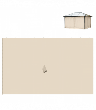 Gazebo Replacement Sidewalls Privacy Panel 4 Pack Polyester Beige 352L x 205H cm