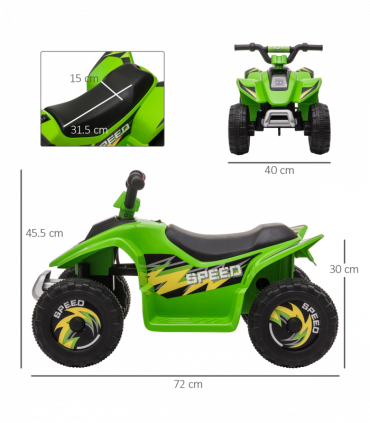 6V Kids Electric Ride on Car with Big Wheels 18-36 Months Toddlers Green