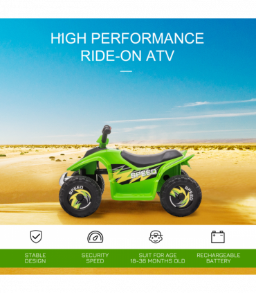 6V Kids Electric Ride on Car with Big Wheels 18-36 Months Toddlers Green