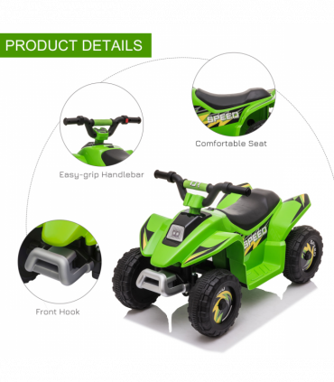 6V Kids Electric Ride on Car with Big Wheels 18-36 Months Toddlers Green