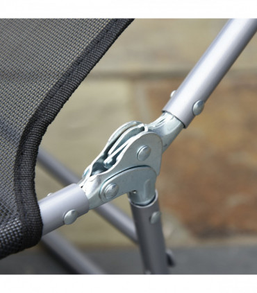 Adjustable Sun Bed Garden Lounger Recliner Relaxing Camping Black