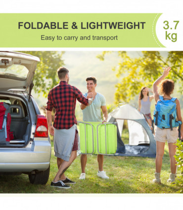 Adjustable Sun Bed Garden Lounger Recliner Relaxing Camping Light Green