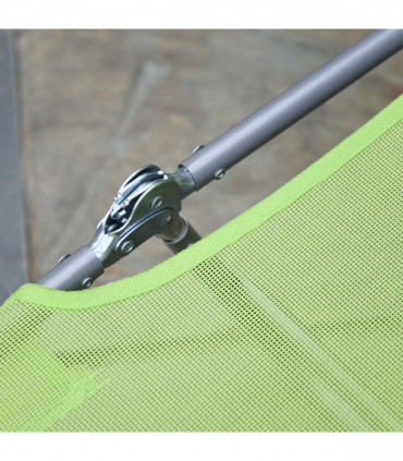 Adjustable Sun Bed Garden Lounger Recliner Relaxing Camping Light Green