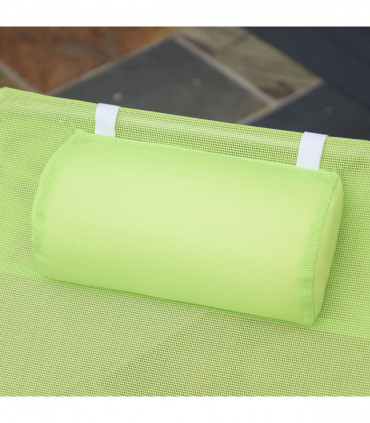 Adjustable Sun Bed Garden Lounger Recliner Relaxing Camping Light Green