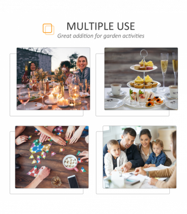 Extendable Garden Table 10 Seater for Lawn Balcony and Backyard Grey Outsunny