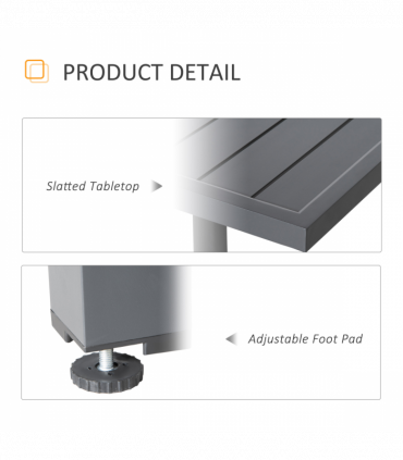Extendable Garden Table 10 Seater for Lawn Balcony and Backyard Grey Outsunny