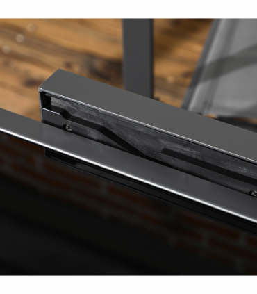 Extendable Outdoor Dining Table Patio Table with Aluminium Frame Black