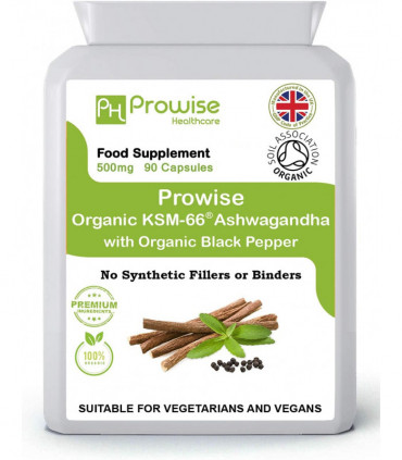 KSM-66 Ashwagandha with Organic Black Pepper 500mg 90 Capsules