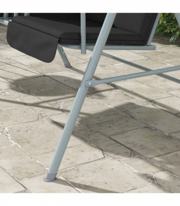 Outsunny 2 Person Covered Patio Swing with Pivot Table & Storage Console Black