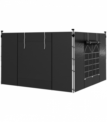 Outsunny 3x3(m) or 3x6m Pop Up Gazebo Side Panels Replacement, 2 Pack, Black