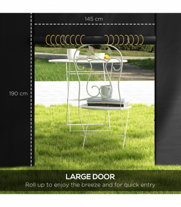 Outsunny 3x3(m) or 3x6m Pop Up Gazebo Side Panels Replacement, 2 Pack, Black