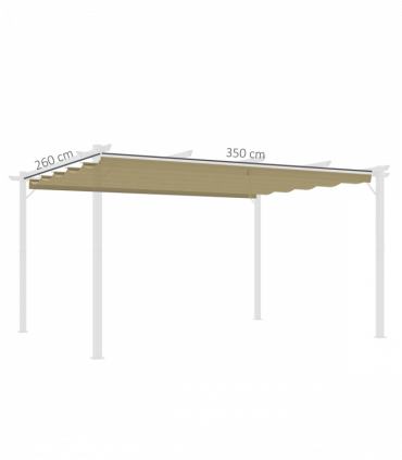 Outsunny Pergola Shade Cover Replacement Canopy for 4 x 3(m) Pergola, Tan
