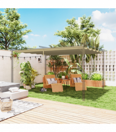 Outsunny Pergola Shade Cover Replacement Canopy for 4 x 3(m) Pergola, Tan