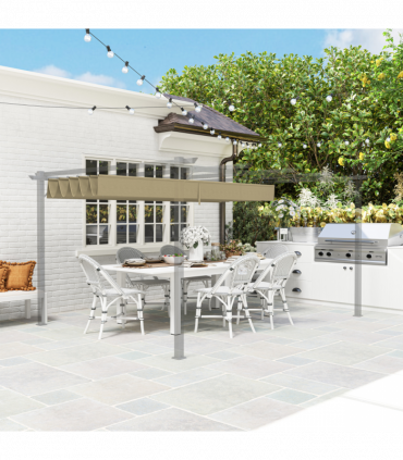 Outsunny Pergola Shade Cover Replacement Canopy for 4 x 3(m) Pergola, Tan