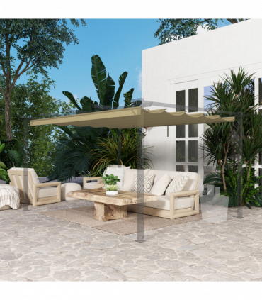 Outsunny Pergola Shade Cover Replacement Canopy for 4 x 3(m) Pergola, Tan