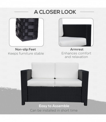 Quality Outdoor Double Seat Sofa - Comfortable Relaxation for Gardens