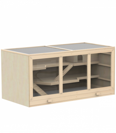 Wooden Hamster Cage Rats Mice Rodent Small Animals Hutch Exercise Play House