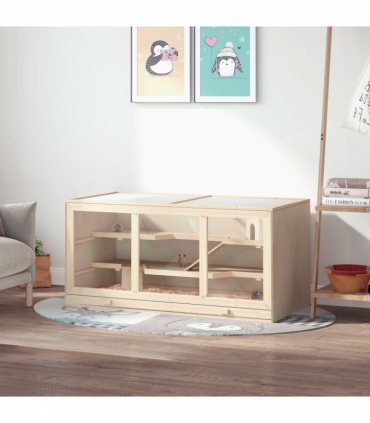 Wooden Hamster Cage Rats Mice Rodent Small Animals Hutch Exercise Play House