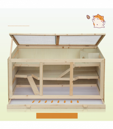 Wooden Hamster Cage Rats Mice Rodent Small Animals Hutch Exercise Play House