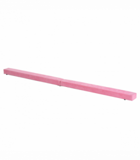HOMCOM Balance Beam Trainer Fold Performance Gymnastics Suede Pink 2.1M Home