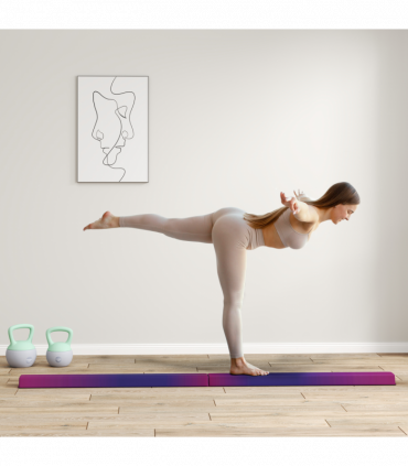 SPORTNOW 7.7ft Folding Gymnastics Balance Beam with Anti-Slip Base, Blue