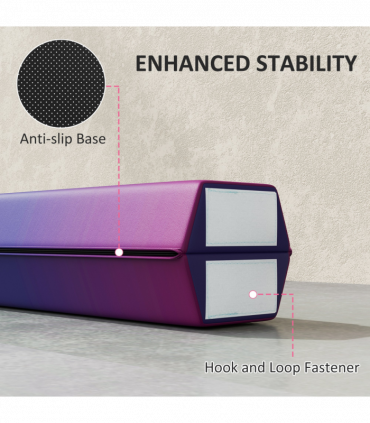 SPORTNOW 7.7ft Folding Gymnastics Balance Beam with Anti-Slip Base, Blue