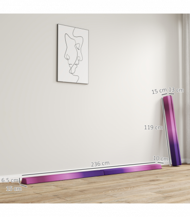 SPORTNOW 7.7ft Folding Gymnastics Balance Beam with Anti-Slip Base, Purple