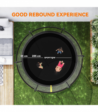 SPORTNOW 8ft Trampoline with Enclosure Net and Spring Cover, Black