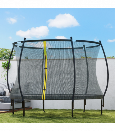 SPORTNOW 8ft Trampoline with Enclosure Net and Spring Cover, Black