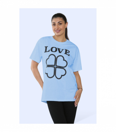 Ladies Love Printed Short Sleeve T-Shirt Top
