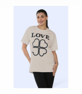 Ladies Love Printed Short Sleeve T-Shirt Top