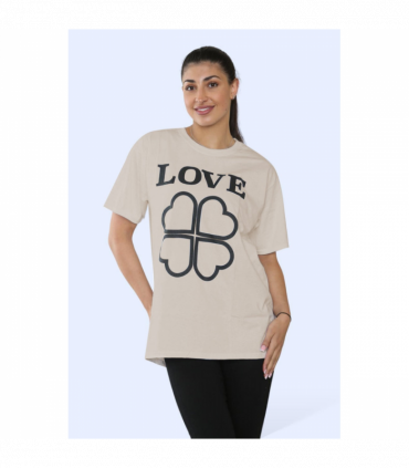 Ladies Love Printed Short Sleeve T-Shirt Top