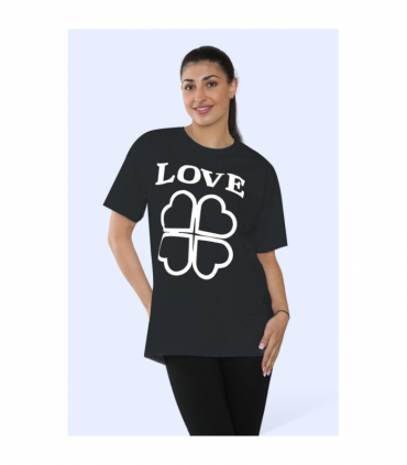 Ladies Love Printed Short Sleeve T-Shirt Top