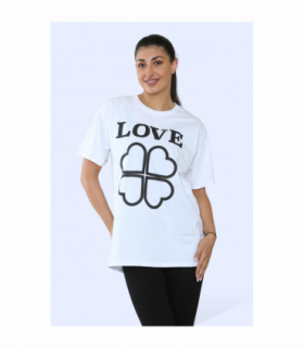 Ladies Love Printed Short Sleeve T-Shirt Top