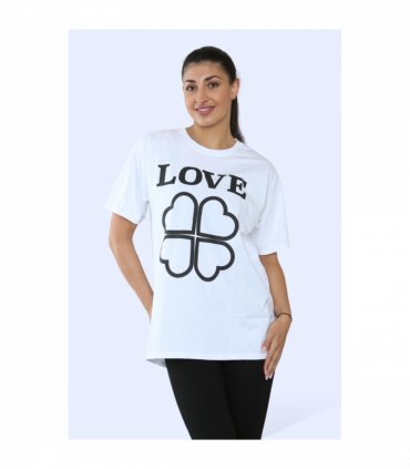 Ladies Love Printed Short Sleeve T-Shirt Top