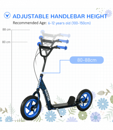 AIYAPLAY Kids Scooter with Adjustable Handlebar, Kick Scooter, Blue