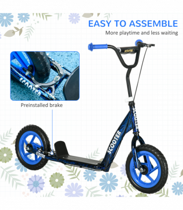AIYAPLAY Kids Scooter with Adjustable Handlebar, Kick Scooter, Blue